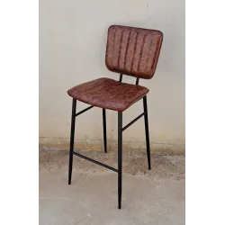 taburete con respaldo tapizado