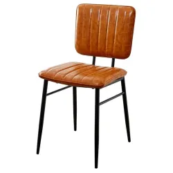 Silla  Vintage tapizada marron Munich Clay